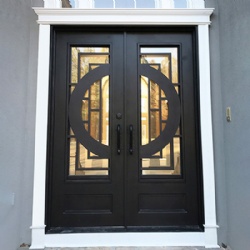 Circular Design Wrought Iron Front Door
