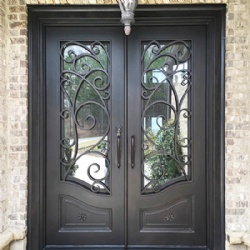 Classical Wrought Iron Double Entry Doors