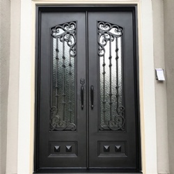 Handmade Forged Iron Doors with Glass