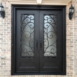 French Wrought Iron Door With Ice Glass