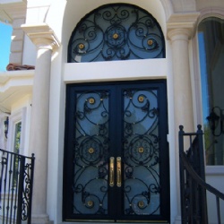 Wrought Iron Entry Door With Transom