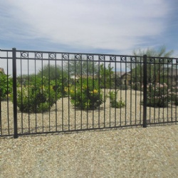 Simple Wrough Iron Fence For Front Yard