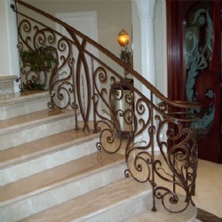 Indoor Arched Wrought Iron Stair Railing