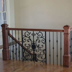 Wrought Iron Stair Railing With Wood