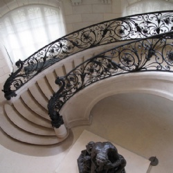 Luxury Wrought Iron Spiral Stair Railing For Hotel
