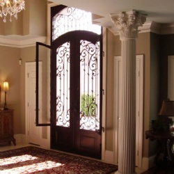 Luxury copper house entry double swing door