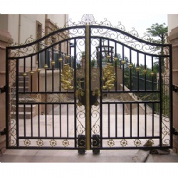 Lion Remote Control Wrought Iron Gate With Motor