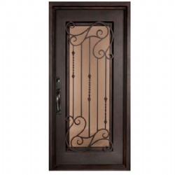 Single Wrought Iron Entryway Security Doors