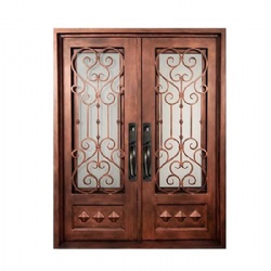 Dark Copper Villa Double Iron Door