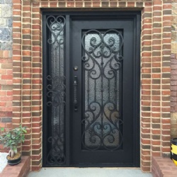 Wrought Iron Single Door With Sidelights