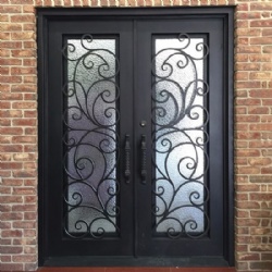 Wrought Iron Door With Ice Glass